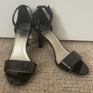 A. N. A. Ankle Strap Heels | Patent Black